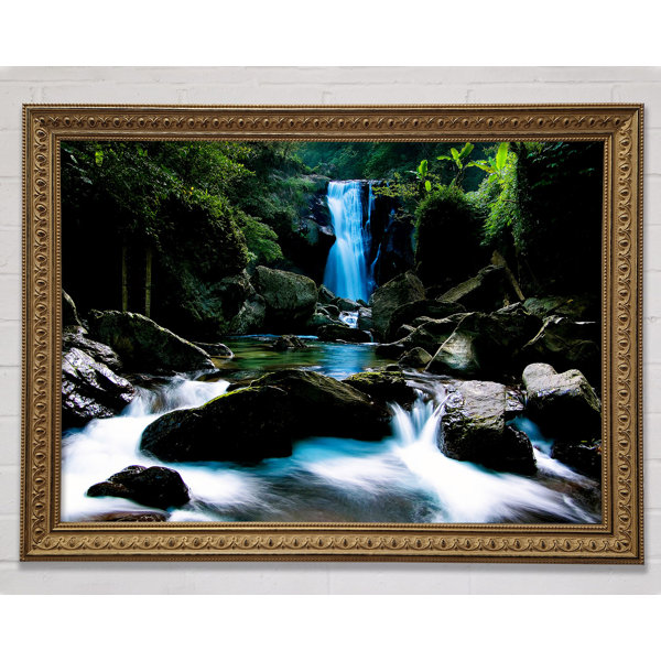 Union Rustic Enchanted Blue Waterfall Forest Flows Druck Wayfair De